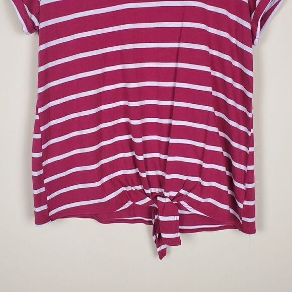 T.la Anthropologie Striped Front Tie Shirt - Picture 3 of 7